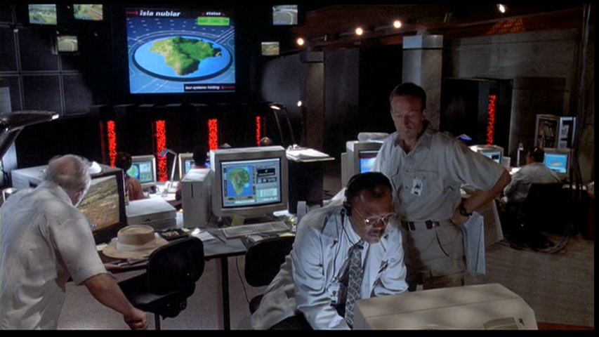 Scene from Jurassic Park control room