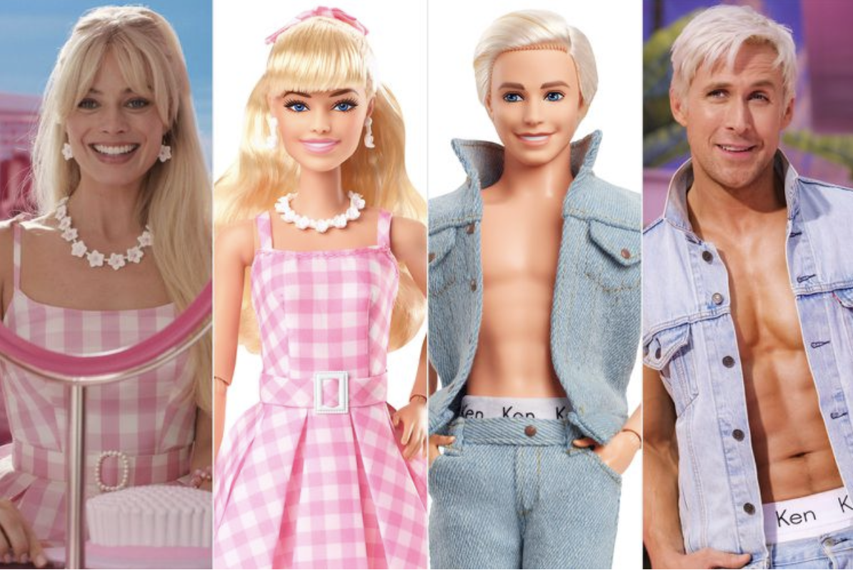 barbie and ken, margo and ryan gosling