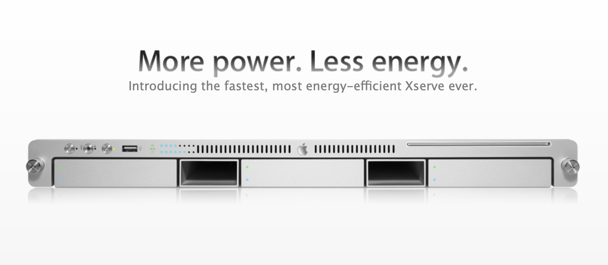 more power. less energy. introducing the fastest, most energy efficient xserve ever.